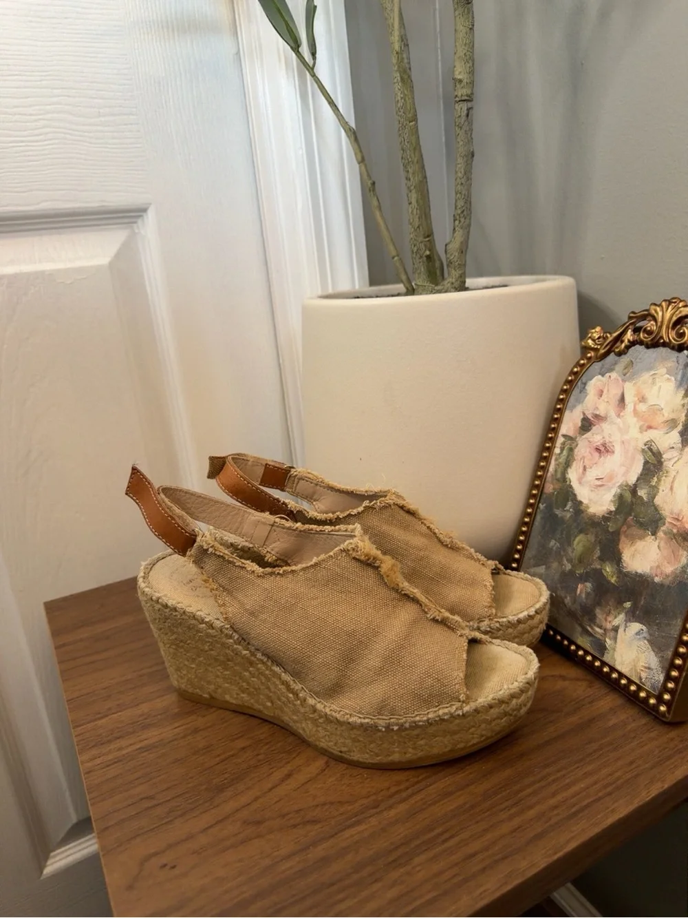 Toni Pons Origens Tan Canvas Espadrille Wedge Sandals EU 36 US 6 Boho